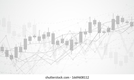 Business candle stick graph chart of stock market investment trading on dark background design. Bullish point, Trend of graph. Vector illustration