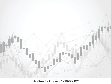 Business candle stick graph chart of stock market investment trading on white background design. Bullish point, Trend of graph. Vector illustration