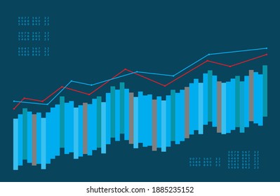 Business candle stick graph chart of stock market investment trading. Financial chart with up trend line graph, Trend of graph. Vector illustration