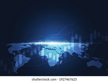 Business candle stick graph chart of stock market investment trading on white background design. Bullish point, Trend of graph. Vector illustration