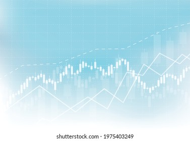 Business candle stick graph chart of stock market investment trading on white background design. Bullish point, Trend of graph. Vector illustration