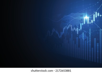 Business candle stick graph chart of stock market investment trading on white background design. Bullish point, Trend of graph. Vector illustration