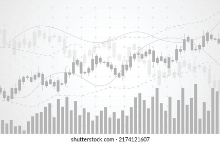 Business candle stick graph chart of stock market investment trading on white background design. Bullish point, Trend of graph. Vector illustration