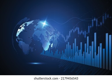 Gráfico gráfico de barras de velas de negocios de la inversión en el mercado de valores sobre el diseño de fondo blanco. Punto Bullish, Tendencia del gráfico. Ilustración del vector