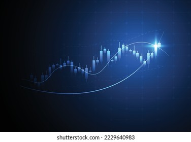 Business candle stick graph chart of stock market investment trading on white background design. Bullish point, Trend of graph. Vector illustration