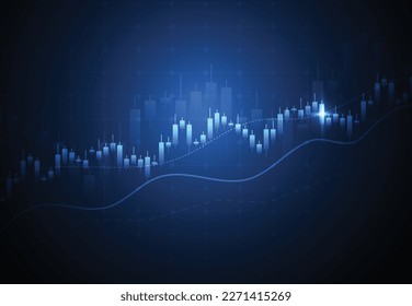 Business candle stick graph chart of stock market investment trading on white background design. Bullish point, Trend of graph. Vector illustration