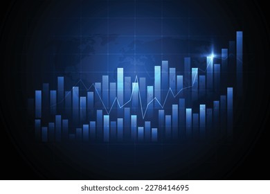 Business candle stick graph chart of stock market investment trading on white background design. Bullish point, Trend of graph. Vector illustration