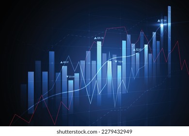 Business candle stick graph chart of stock market investment trading on white background design. Bullish point, Trend of graph. Vector illustration