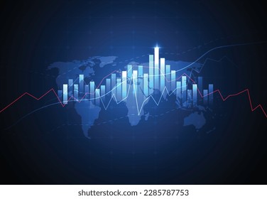 Business candle stick graph chart of stock market investment trading on white background design. Bullish point, Trend of graph. Vector illustration