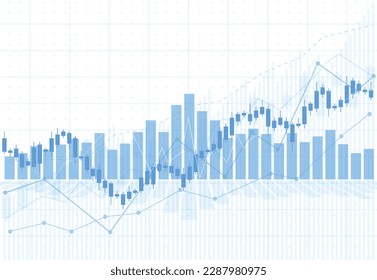 Business candle stick graph chart of stock market investment trading on white background design. Bullish point, Trend of graph. Vector illustration