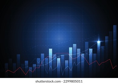 Business candle stick graph chart of stock market investment trading on white background design. Bullish point, Trend of graph. Vector illustration