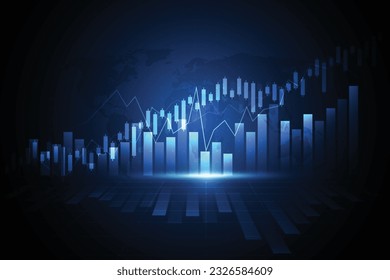 Business candle stick graph chart of stock market investment trading on white background design. Bullish point, Trend of graph. Vector illustration