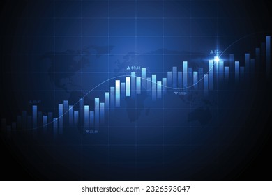 Business candle stick graph chart of stock market investment trading on white background design. Bullish point, Trend of graph. Vector illustration svg