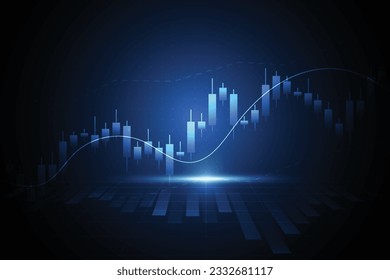 Business candle stick graph chart of stock market investment trading on white background design. Bullish point, Trend of graph. Vector illustration