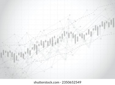Business candle stick graph chart of stock market investment trading on background design. Bullish point, Trend of graph. Vector illustration
