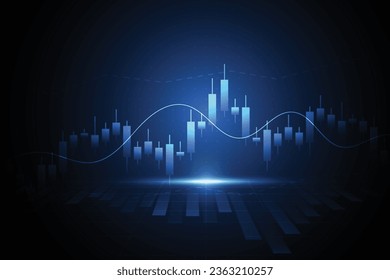 Business candle stick graph chart of stock market investment trading on white background design. Bullish point, Trend of graph. Vector illustration