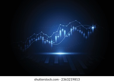 Business candle stick graph chart of stock market investment trading on white background design. Bullish point, Trend of graph. Vector illustration