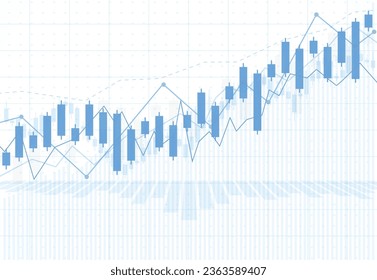 Business candle stick graph chart of stock market investment trading on white background design. Bullish point, Trend of graph. Vector illustration