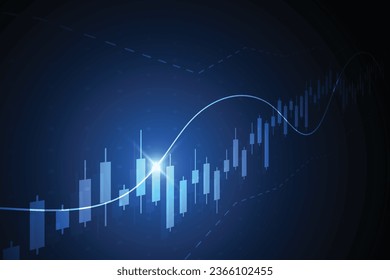 Business candle stick graph chart of stock market investment trading on white background design. Bullish point, Trend of graph. Vector illustration