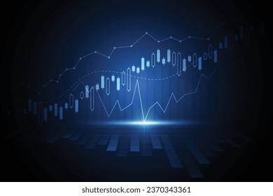 Gráfico gráfico de barras de velas de negocios de la inversión en el mercado de valores sobre el diseño de fondo blanco. Punto Bullish, Tendencia del gráfico. Ilustración del vector