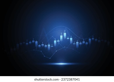 Business candle stick graph chart of stock market investment trading on white background design. Bullish point, Trend of graph. Vector illustration