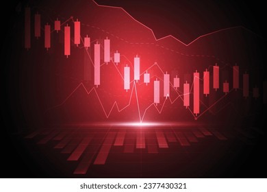 Business candle stick graph chart of stock market investment trading on white background design. Bullish point, Trend of graph. Vector illustration