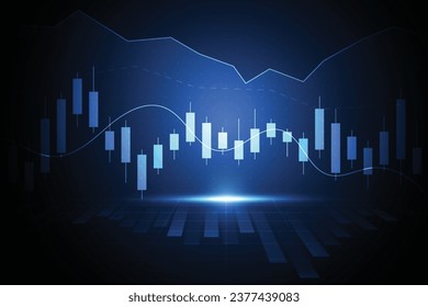 Business candle stick graph chart of stock market investment trading on white background design. Bullish point, Trend of graph. Vector illustration