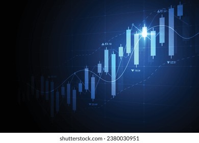 Business candle stick graph chart of stock market investment trading on white background design. Bullish point, Trend of graph. Vector illustration