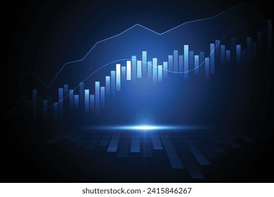 Business candle stick graph chart of stock market investment trading on white background design. Bullish point, Trend of graph. Vector illustration