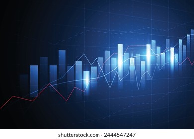 Business candle stick graph chart of stock market investment trading on white background design. Bullish point, Trend of graph. Vector illustration