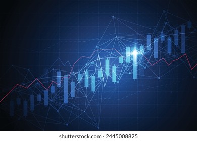 Business candle stick graph chart of stock market investment trading on white background design. Bullish point, Trend of graph. Vector illustration
