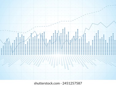 Business Kerzenständer-Diagramm des Börsenanlagehandels auf weißem Hintergrund Design. Bullish Point, Trend der Grafik. Vektorillustration