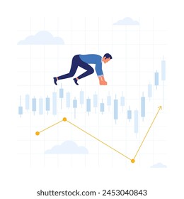 Business candle stick graph chart of stock market investment trading and Bullish point concept