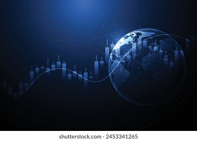 Vela de negocios palo gráfico gráfico de la inversión en el mercado de valores de negociación sobre el diseño de fondo blanco. Punto alcista, Tendencia del gráfico. Ilustración vectorial