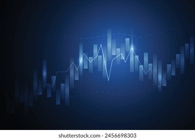 Business candle stick graph chart of stock market investment trading on white background design. Bullish point, Trend of graph. Vector illustration