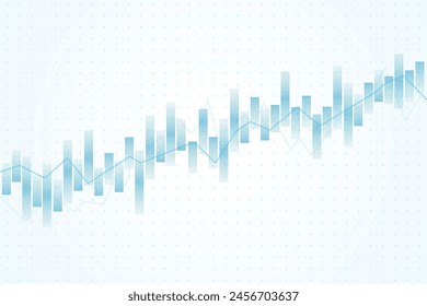Vela de negocios palo gráfico gráfico de la inversión en el mercado de valores de negociación sobre el diseño de fondo blanco. Punto alcista, Tendencia del gráfico. Ilustración vectorial