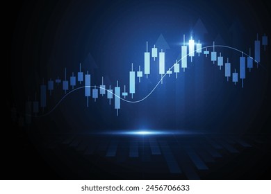 Business candle stick graph chart of stock market investment trading on white background design. Bullish point, Trend of graph. Vector illustration