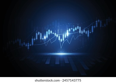 Business candle stick graph chart of stock market investment trading on white background design. Bullish point, Trend of graph. Vector illustration