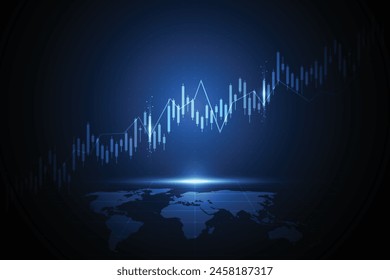 Business Kerzenständer-Diagramm des Börsenanlagehandels auf weißem Hintergrund Design. Bullish Point, Trend der Grafik. Vektorillustration