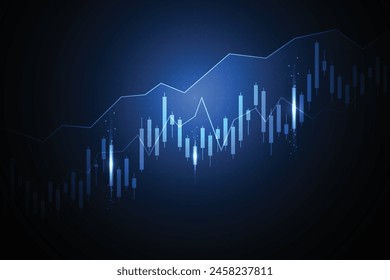 Business candle stick graph chart of stock market investment trading on white background design. Bullish point, Trend of graph. Vector illustration