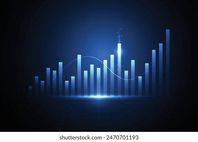 Vela de negocios palo gráfico gráfico de la inversión en el mercado de valores de negociación sobre el diseño de fondo blanco. Punto alcista, Tendencia del gráfico. Ilustración vectorial