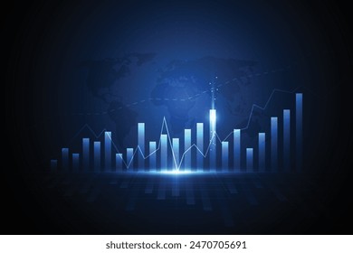 Business candle stick graph chart of stock market investment trading on white background design. Bullish point, Trend of graph. Vector illustration