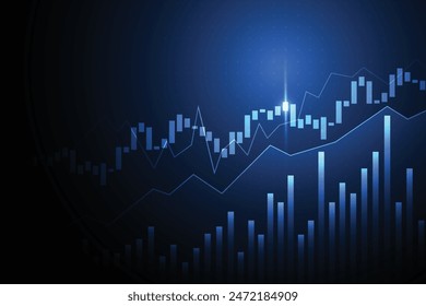Business Kerzenständer-Diagramm des Börsenanlagehandels auf weißem Hintergrund Design. Bullish Point, Trend der Grafik. Vektorillustration