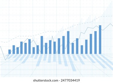 Business candle stick graph chart of stock market investment trading on white background design. Bullish point, Trend of graph. Vector illustration