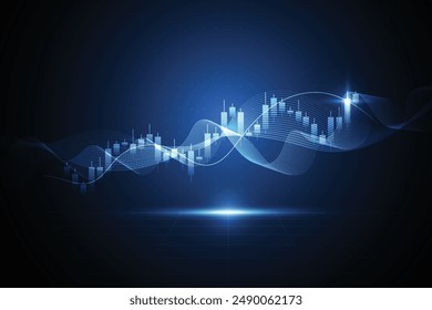 Business candle stick graph chart of stock market investment trading on white background design. Bullish point, Trend of graph. Vector illustration