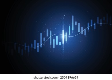 Business candle stick graph chart of stock market investment trading on white background design. Bullish point, Trend of graph. Vector illustration