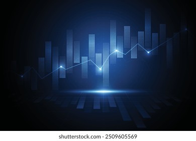 Business candle stick graph chart of stock market investment trading on white background design. Bullish point, Trend of graph. Vector illustration