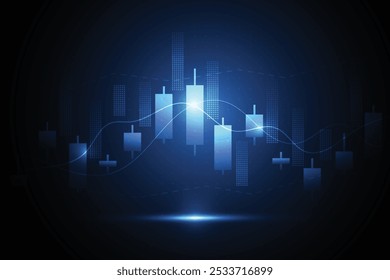 Business candle stick graph chart of stock market investment trading on white background design. Bullish point, Trend of graph. Vector illustration