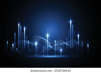 Gráfico de vela de negócios gráfico de vara de investimento de mercado de ações negociando no design de fundo branco. Ponto alto, Tendência do gráfico. Ilustração vetorial