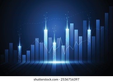 Business candle stick graph chart of stock market investment trading on white background design. Bullish point, Trend of graph. Vector illustration